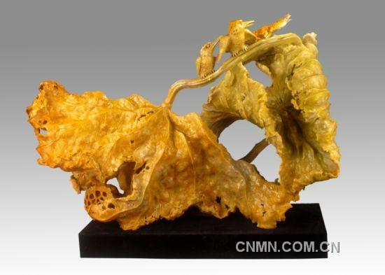 石种：寿山老岭石—作品名称：黄金季节—作者：陈礼忠